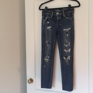 AE jegging Crop distresses Jeans